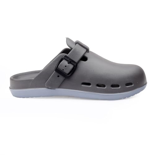 Image of Unisex Black Clogs with Adjustable Buckle Strap | Lightweight EVA Comfort Slip-On Sandals for Casual Wear & Outdoor Use