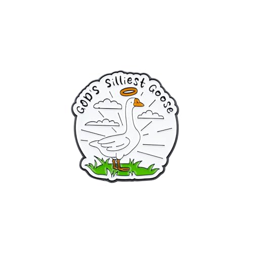 God’s Silliest Goose Enamel Pin, Christian Silly Goose Badge Brooch, Wholesome Chaos Goose Pin Badge, Funny Chaotic Duck Meme Lapel Brooch, Funny Duck Humor Gift For Animal Lover Humorous Friend Coworker, Quirky Animal Cottagecore Accessories