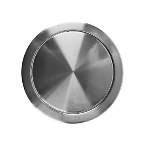 Ausi Runder Mülleimerdeckel aus Edelstahl, Ersatzdeckel für Küchenarbeitsplatte, Badezimmertisch, 21 cm (Silber)