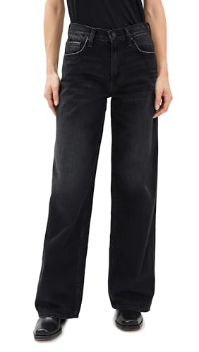 MOTHER Women's The Spinner Zip Sneak Jeans, Black Magic, 27