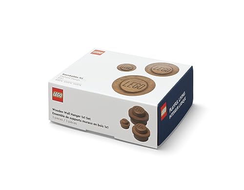 Room Copenhagen Lego Home Lot de 3 cintres muraux en bois foncé en chêne | Cintres fonctionnels et accessoires décoratifs pour la maison | Crochets muraux en 3 tailles