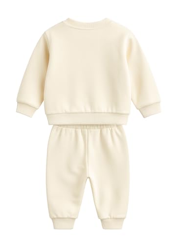 Image of Bold N Elegant Kids Fleece Lined Winter T-Shirt Jogger Set Warm Sweatshirt Pants | Stylish Astronaut Print Winter Co-ord Set for Infant Toddler Teedler Boys n Girls