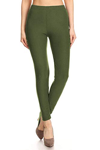 Image of Leggings Depot Women's High Waist Leggings Soft 1 inch Waistband Solid Pants - Regular, Plus, 1X3X, 3X5X