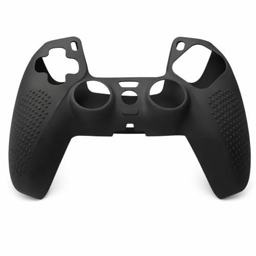 Capa para Controle PlayStation 5 em Silicone Premium Anti-Impacto, Textura Antiderrapante com Bolinhas de Grip, Preto Fosco, Aderência Extra, Protege de Arranhões, Quedas e Marcas