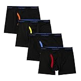 INNERSY Unterwäsche Jungen Nylon Unterhosen Boxershorts Schwarz Trunks mit Eingriff 4er Pack, L (12-14 Jahre, 4 Schwarz)