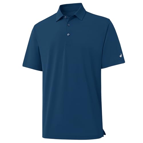 Rouen Golf Shirts for Men Dry Fit Performance Short Sleeve Moisture Wicking Plain Pique Casual Sports Mens Polo Shirts