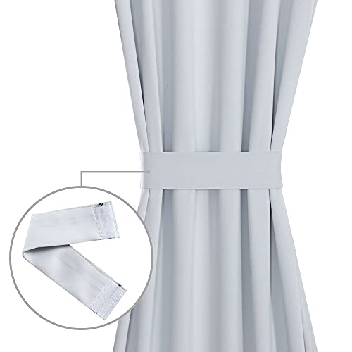 Panovous French Door Curtain For Small Window Rod Pocket Blackout Curtain For French Doors 25X40 Single Curtain Panel, Greyish White #TOP3