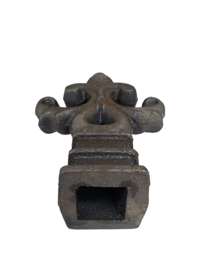 Image of Cast Iron Fence Finials, Multiple Decorative Styles & Sizes, 1 /2 inch to 1 inch Inch Square and Round Spears, Fleur de Lis Design (3 /4 inch Acorn SQ, 4)
