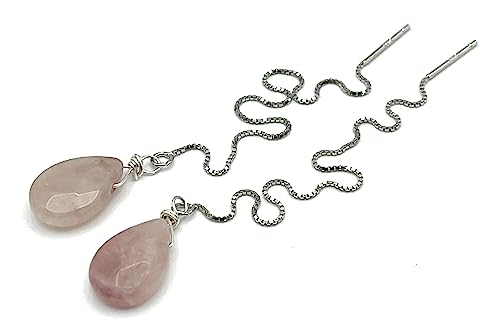 Quartz rose boucles d'oreilles longues pour illuminer vos tenues d'été - 4