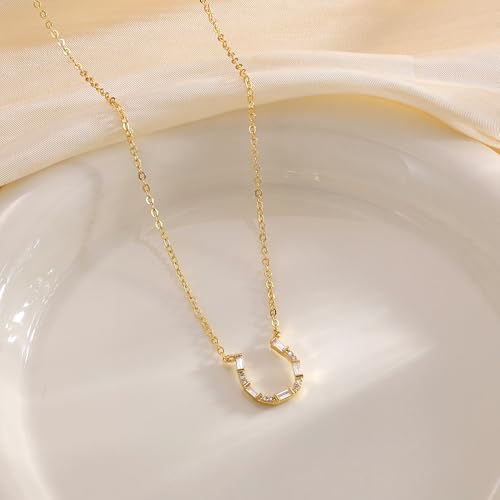 CHESKY Gold Diamond Pendant Necklace for Women, Dainty 14K Gold Plated CZ Pendant Necklace Trendy Cubic Zirconia Choker Necklaces for Women Simple Gold Everyday Jewelry Gifts3