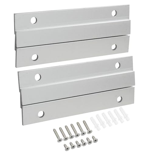 Image of Bivethoi Z Hanger French Cleat Hanger 4 Inch Z Bar Hanger Supports | Mirror, Picture, Whiteboard, Headboard, Artwork Frames Wall Mounting Brackets, 2 Pairs