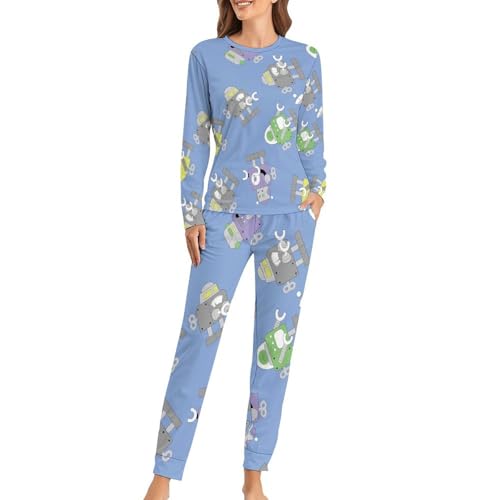 Ensemble de pyjama femme avec t-shirt manches longues et pantalon de nuit