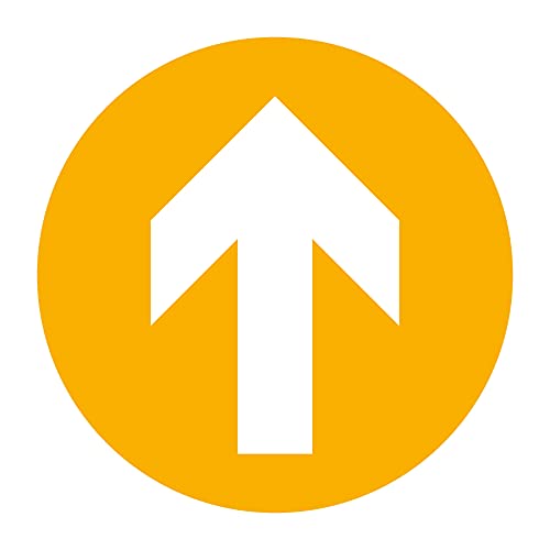 Lot de 3 clignotants adhésifs pour sol 40 x 40 cm | Indications de parcours Kit de 3 pièces | Adhésifs avec plastique antidérapant certifié pour une longue durée (jaune) Cover