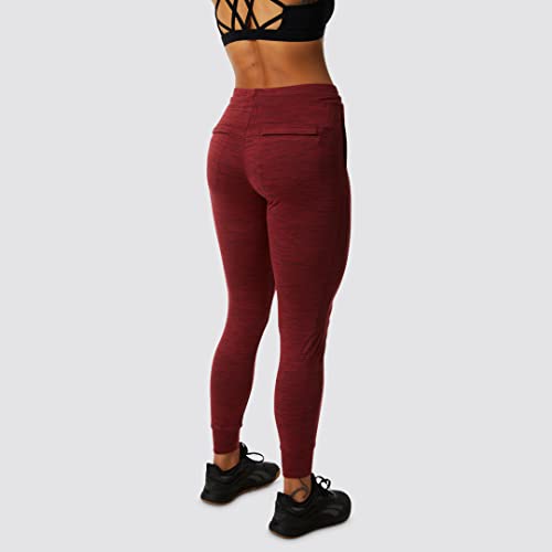 Born Primitive Female Rest Day Athleisure Joggers – Soft Sweatpants With Zipper Pockets – Athletic Pants For Women – Fitted Yoga, Hiking Or Workout Pants - Maroon, Small #TOP2