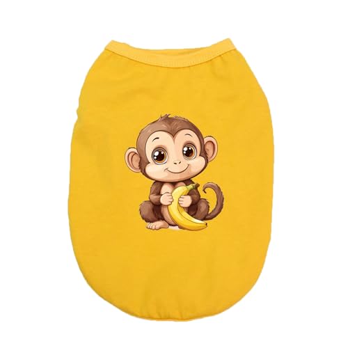 ZSDGBZ 犬服 春夏 犬の服 猫服 半袖 ペット服 L Tシャツ 犬抜け毛服 小中型犬服 おしゃれ かわいい ハート柄 洋服 ストライブ お散歩お出かけウェアに 春夏服 柴犬 tシャツ イエロー 脱毛保護