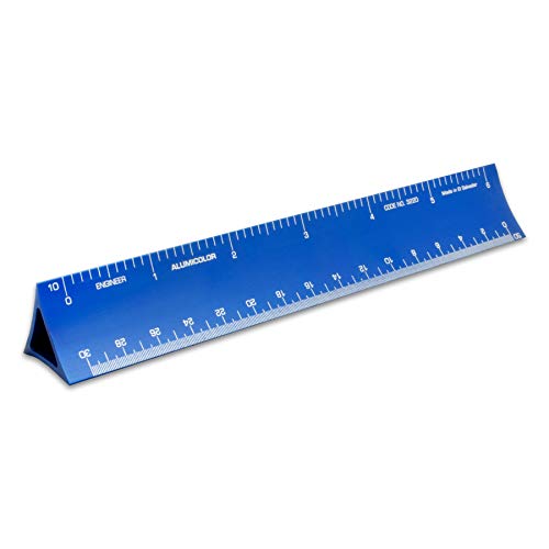 Image of Alumicolor 6-inch Aluminum Engineer Hollow Scale for School, Office, Art and Drafting, 6IN, Blue