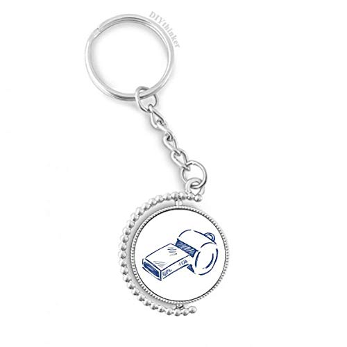 Football whistle bleu rotatif porte-clés cartoon multicolore 1.2x3.5