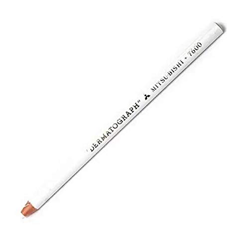 Uni-Ball Lapis Dermatográfico Mitsubishi Branco 7600 Fina 0.3mm Branco Leve para Dermatografia