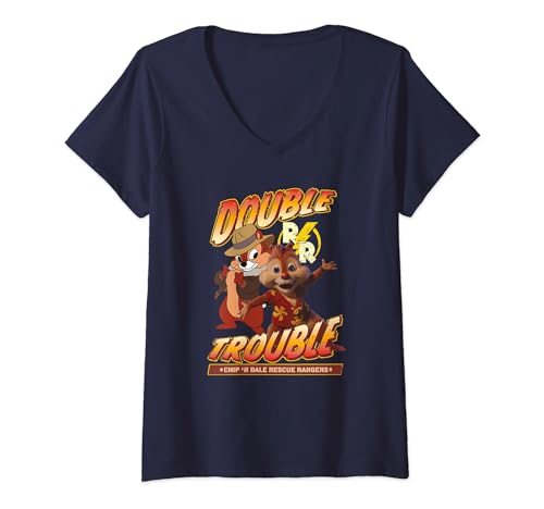 T-shirt Disney femme Tic et Tac col V vêtement pop culture nostalgie