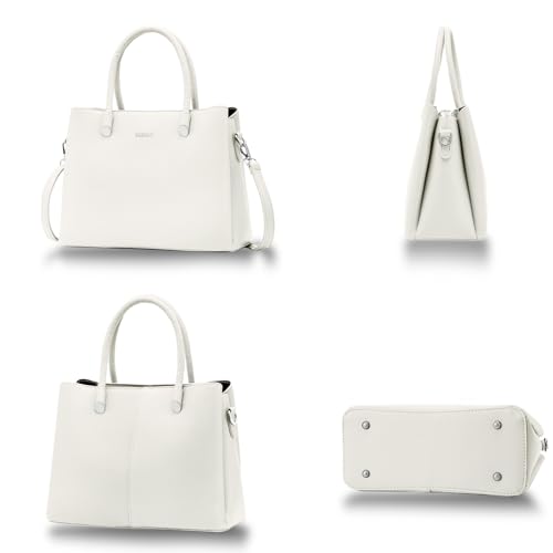 Image of Women's Top-Handle Handbags PU Leather Satchel Handbag with Detachable Shoulder Strap for Casual, Work, Traveling