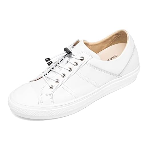 CHAMARIPA Men's Invisible Height Increasing Elevator Shoes-Sneakers Genuine Leather Casual Shoes-2.36 Inches Taller H81C89K013D White