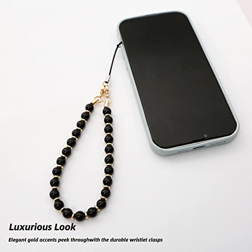 Lostars Marble Beaded Phone Wrist Strap, Detachable Cellphone Lanyard With Tether Tab, Hands-Free Wristlet Bracelet, Adjustable Phone Charm Grip For Women Iphone 14 Pro Max/ 13 Pro Max/ 12 Pro Max/ 11 #TOP6