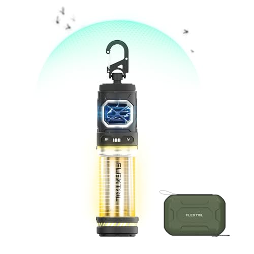 FLEXTAIL Rechargeable Tiny Mosquito Repeller 329F Heating 30ft Protection Zone Ultra Mini with Camping Light Magnetic Design for Outdoor Camping Backpacking Patios(Repellent Pads Not Included)- Black