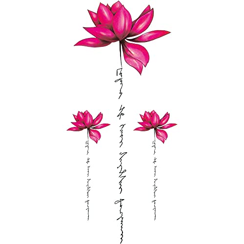 Yesallwas 6 Sheet Cute Temporary Tattoo Sticker Fake Tattoos For Women Girls Models,Waterproof Long Lasting Body Art Makeup Sexy Tattoos-Flowers,Rose,Lotus, Butterfly (A) #TOP5