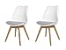 Produktbild Tenzo 3317-413 Tequila 2-er set Designer Stühle Bess mit Stoffpad, 82 x 48 x 54 cm, weiß / grau / eiche