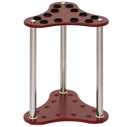 Nexos Trading Queueständer für 12 Cues Billard Zubehör Snooker 60x35 cm Holz braun Billardqueue Halterung