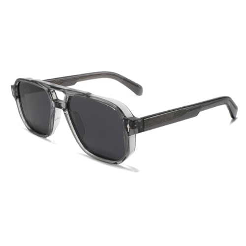 Lunettes de soleil polarisées homme surdimensionnées double pont