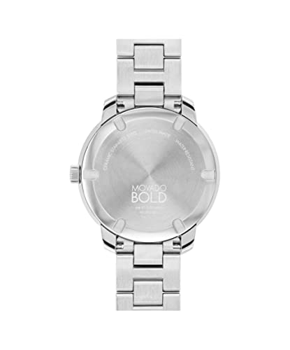 Movado Bold Verso Women's Sport Watch - Swiss Quartz Movement, Stainless Steel Link Bracelet - 3 ATM Water Resistance - Luxury Fashion Timepiece for Her - 38mm3