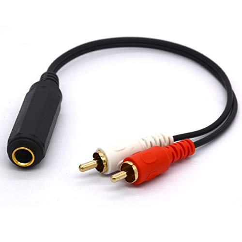 Cable divisor de 6,35 mm a RCA adaptador TRS hembra doble RCA macho 25cm 4