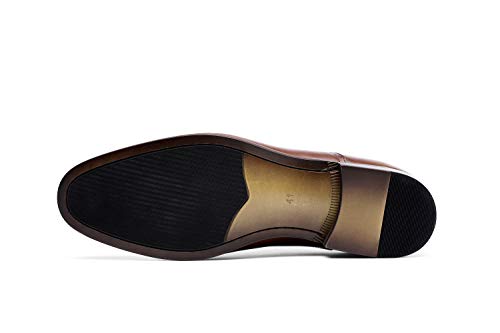 Desai Men's Dress Shoes Leather Cap Toe Lace-Up Oxfords (8 M Us, Brown) #TOP3