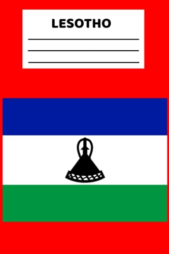 Lesotho Flag College Ruled Notebook: Used as a Gift, as Travel Planner, as a Souvenir, as a Diary & for taking Notes by Travelers, Kids, Students, or ... Ruled Notebook with Glossy Cover Design