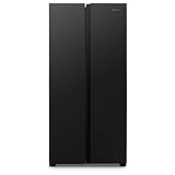 Fridgemaster MS83430EB Freestanding Slim American Side by side Door Fridge Freezer 441L, Total No Frost, Inverter compressor, Black, 83.2x178.0cm, Energy Rating E