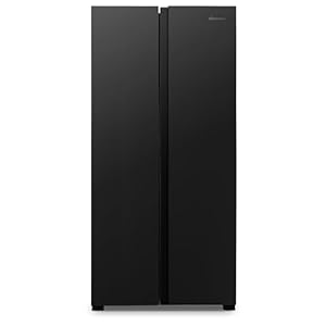 Fridgemaster MS83430EB Freestanding Slim American Side by side Door Fridge Freezer 441L, Total No Frost, Inverter compressor, Black, 83.2x178.0cm, Energy Rating E