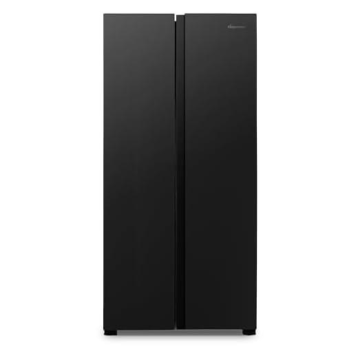Fridgemaster MS83430EB Freestanding Slim American Side by side Door Fridge Freezer 441L, Total No Frost, Inverter compressor, Black, 83.2x178.0cm, Energy Rating E