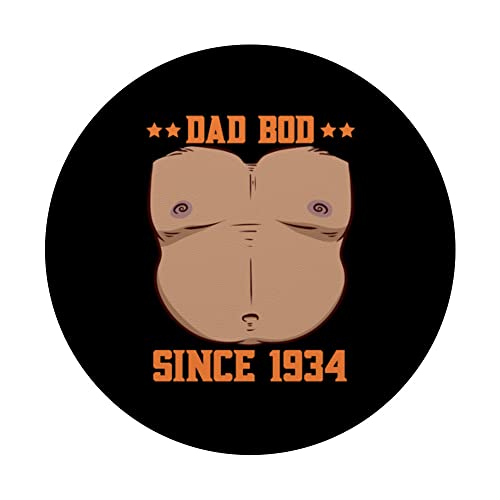 Dad Bod Since 1934 Father's Day Beer Belly PopSockets Swappable PopGrip, Black - Image 3