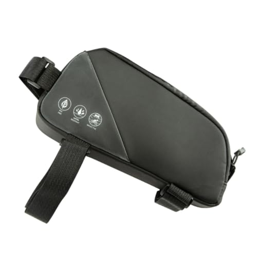 JUMPLAWN Reflective Bike Top Tube Bag 0.8l Black Oxford Cloth Pouch