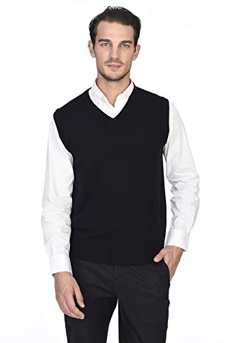 State Cashmere Men’s Classic Sleeveless Sweater Vest 100% Pure Cashmere V-Neck Style Pullover