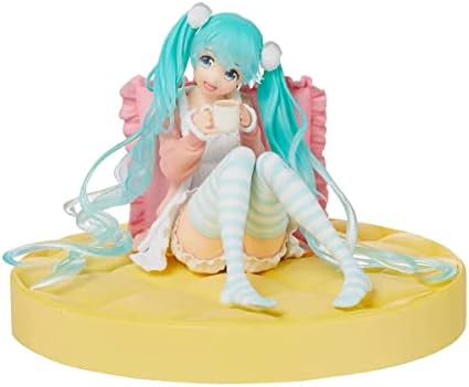 Hatsune Miku Sitting Position Action Figure Anime Girl Figure Collection Ornament 4.7inch(Pajamas)