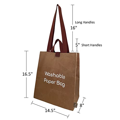Terrause Reusable Grocery Shopping Bag, Sustainable Grocery Tote Bag, Durable Washable Paper Bag With Short And Long Handles And Velcro Strap Closure, Everyday Bag, Beach Bag, Gym Bag #TOP5