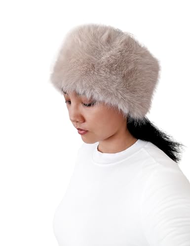 Lina & Lily Women's Winter Headband Head Ear Warmer Long Pile Faux Fur (Beige) - Image 2
