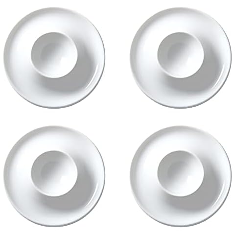 4 Stück Keramik-Eierbecher, CremeWeiß Porzellan EierStänder Cover