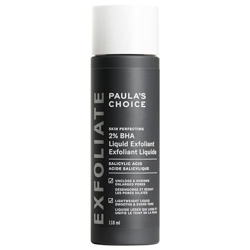 Paulas Choice SKIN PERFECTING 2% BHA Liquid Salicylic Acid Exfoliant, Daily Facial Exfoliator for Blackheads, Enlarged Pores, Wrinkles & Fine Lines, Fragrance-Free & Paraben-Free, Full Size – 118 ml