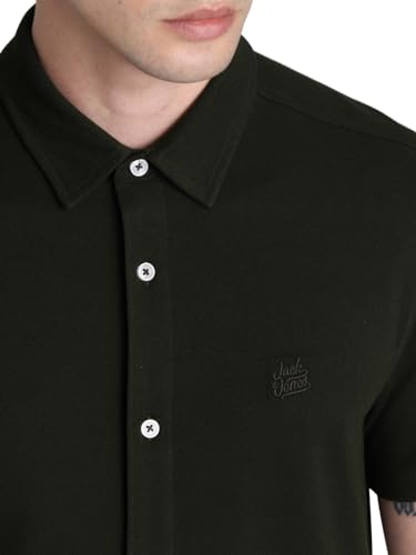 Image of JACK & JONES Men's Cotton Solid Slim Fit Shirt