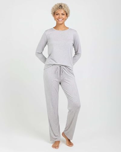 Image of Real Essentials 2 Pack: Women's Long Sleeve Pajama Sets - Soft Comfy 2 Piece PJ Set Matching Ladies Sleepwear (Plus Size)