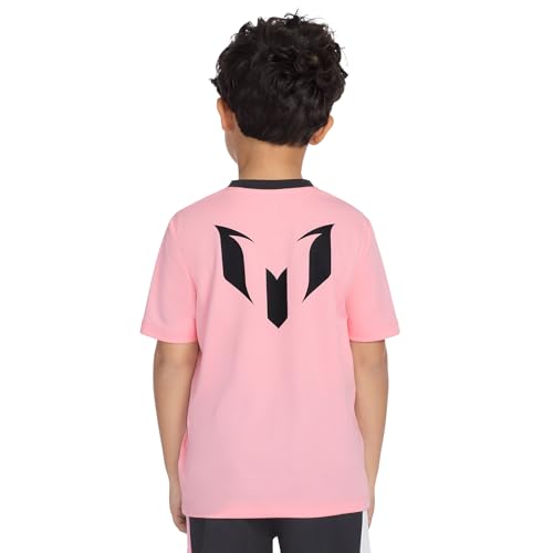 Boys' Lifestyle Short Sleeve Top, Loose-fit V-Neck Shirt with Logo, Comfortable4