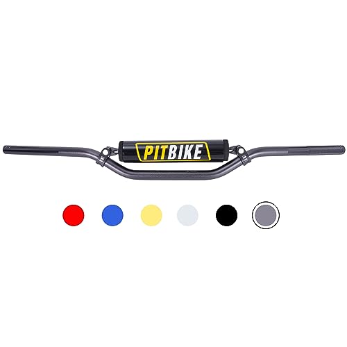 Image of Motorcycle Handlebars 7 /8 Inch,RUTU Universal Dirt Bike Handle Bar with Crossbar Pad Low-Rise Drag Bar for Motocross ATV Quad-Titanium